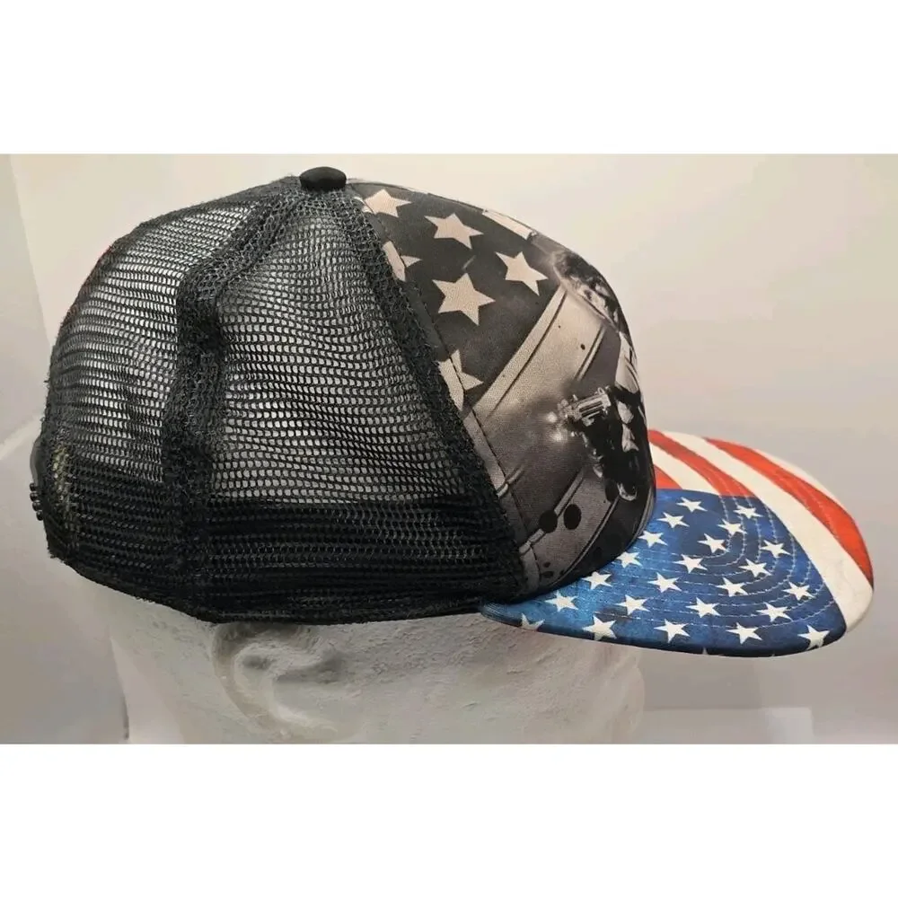 Chuck Norris Approved BioWorld  Trucker Hat‎ Snapback Cap USA Flag Mesh